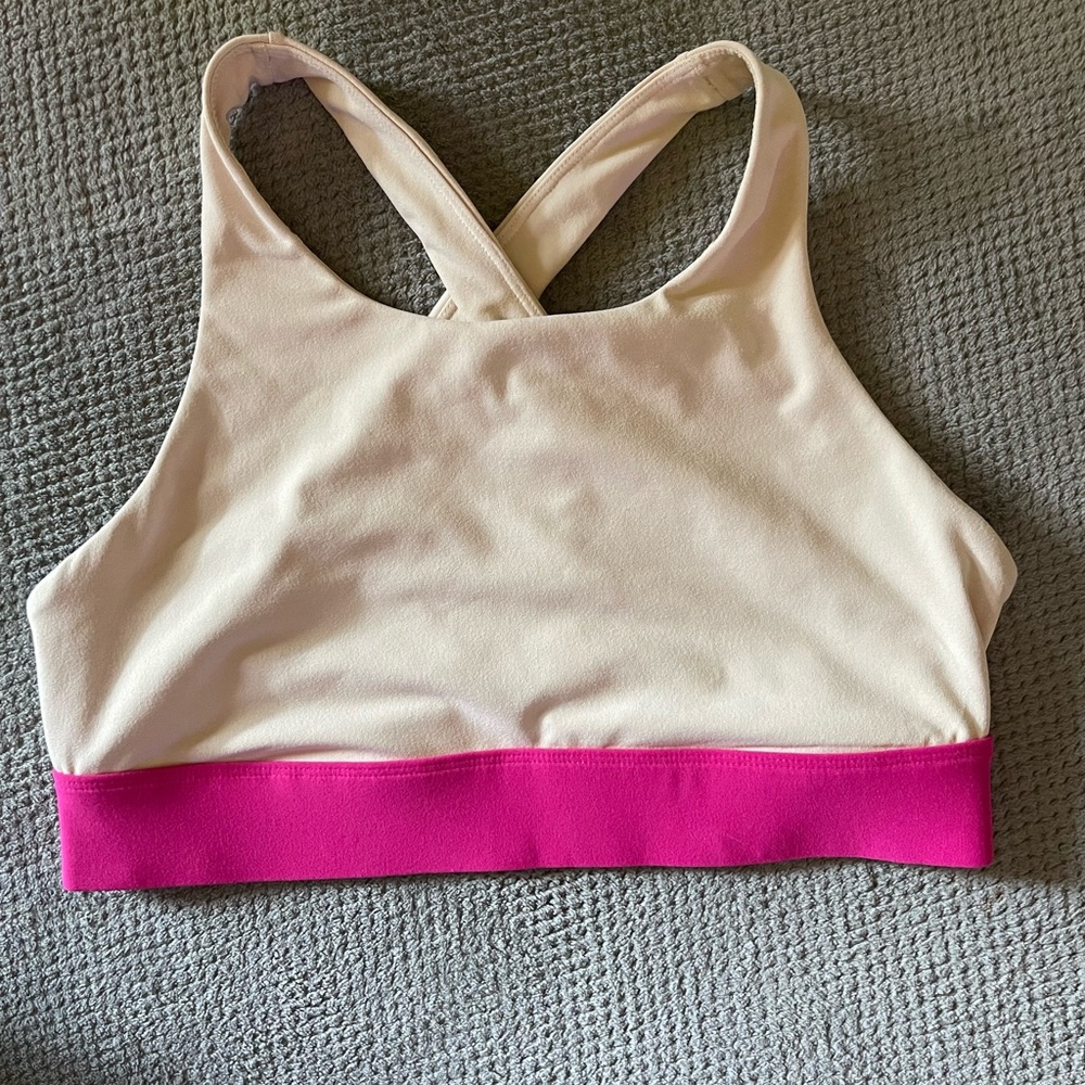 Fabletics Sports Bra - Pink and Tan - Large
